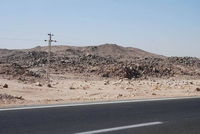 The road leading to within 150 m of the point