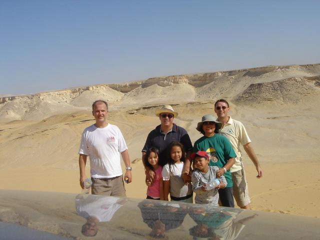 The team after a sweaty morning sandboarding