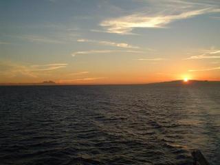 #1: the Strait of Gibraltar, with Punta Almina and Jebel Musa at left, and Gibraltar Rock at right