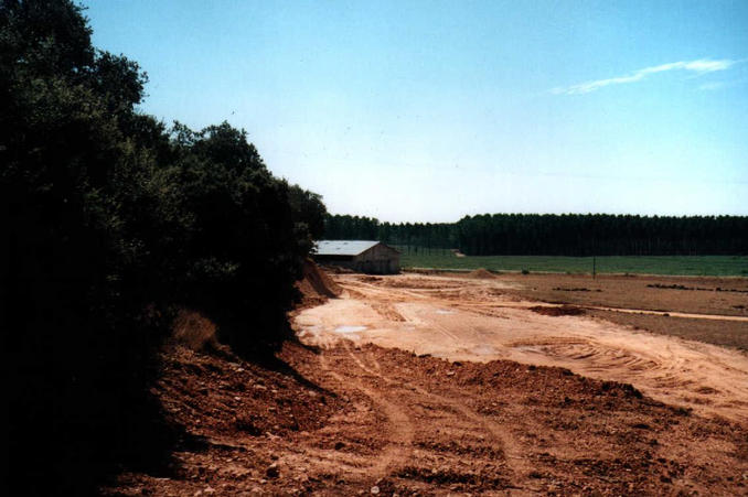 View south, with the farm at the right of the picture.