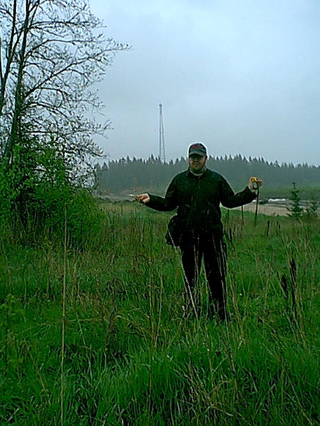 Pekka standing at the confluence point.