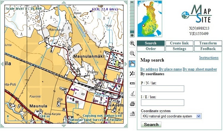 National Land Survey of Finland map