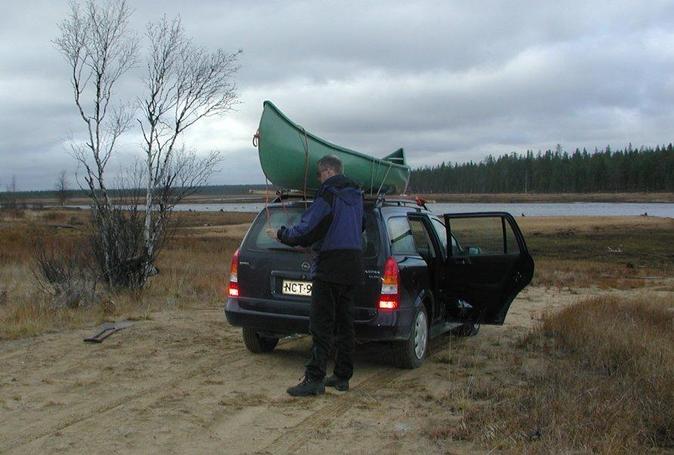 Preparing to cross the river Luiro