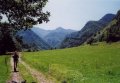 #3: At the start of our hike into the French Pyrenees, Ineke leading the way.