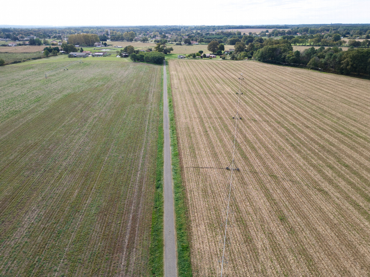 View South (from the road, 180m East of the point) from a height of 50m