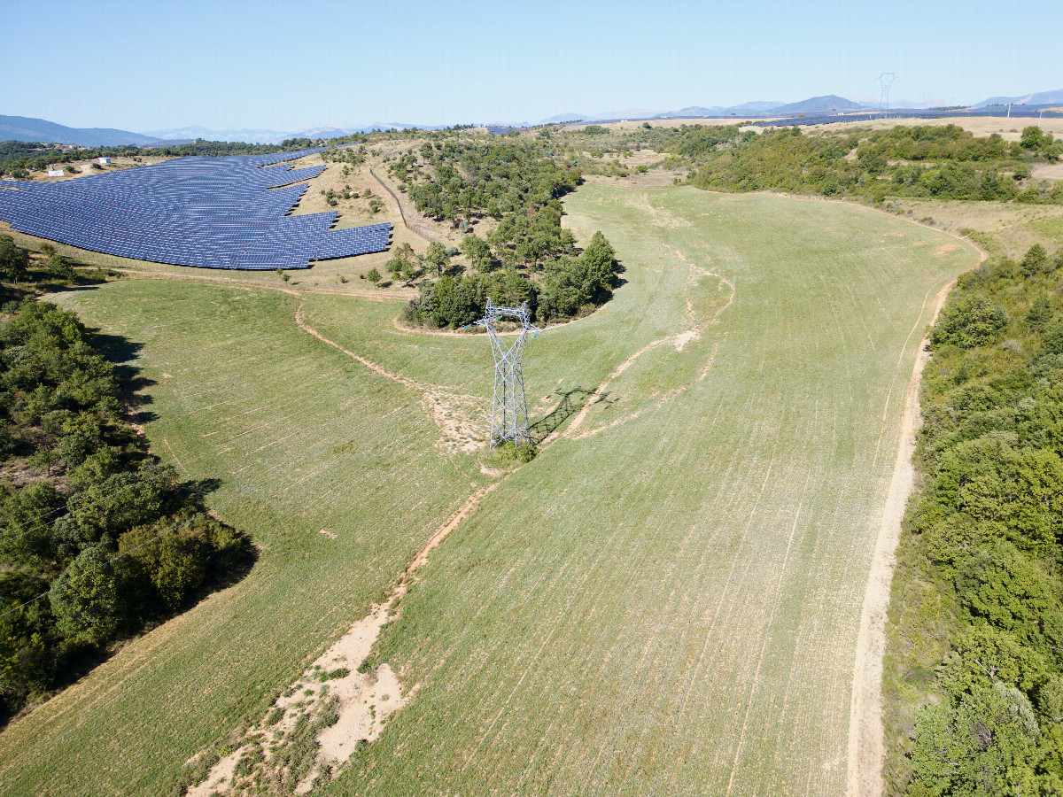 View North, from 50m above the point