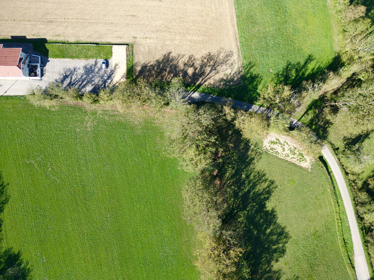 Looking down on the point from a height of 120m