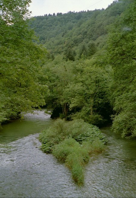 River Lison from a bridge near Nans.