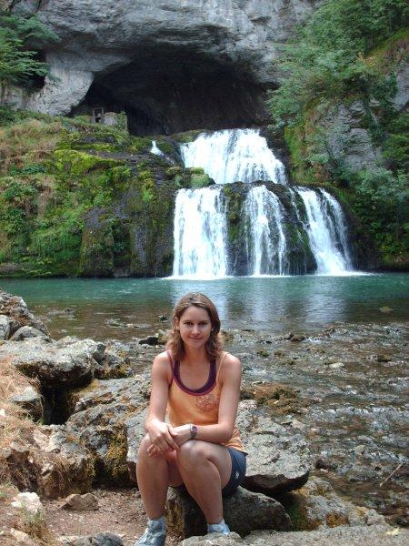 Anne-Laure at the Lison source