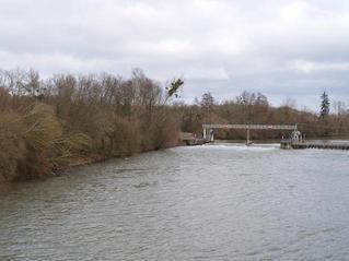 #1: view from the bridge towards the confluence at a distance of about 90m