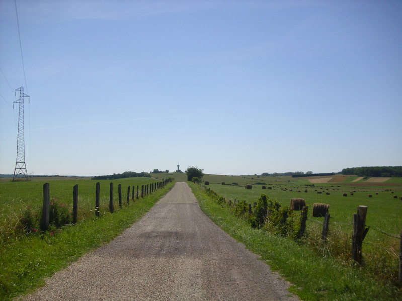 The unpaved road leading to the water tower