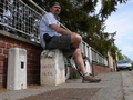 #7: Having a rest on a distance marker on the Somme