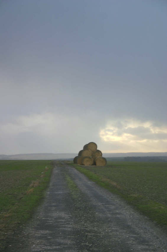 Hay bales - 100 m from the Confluence