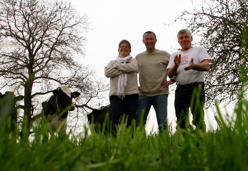 Nat, Jean-Luc and Mr Seret, the owner