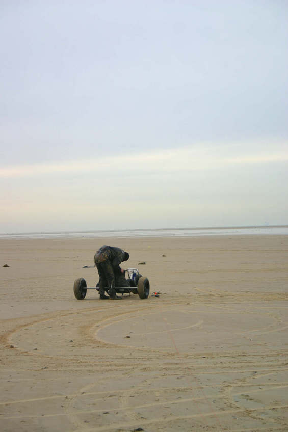 Someone getting ready to sand-buggy race