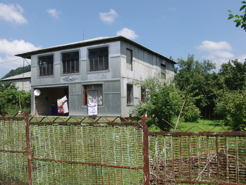 Funny corrugated metal sheet cladding