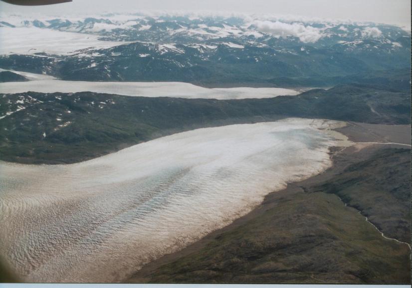 View SE over the glacier and the CP, as seen on flight 