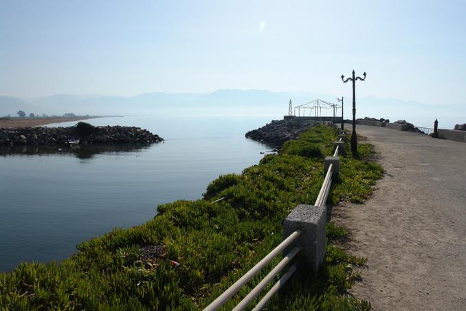 The pier near the confluence, river-mouth