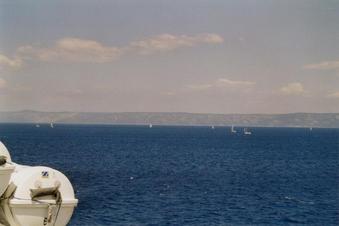 #1: Looking west, towards the confluence, background: Island of Hvar