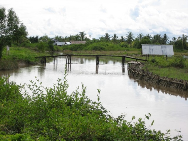 Channel beside the road