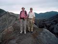 #3: Laurent (left) and Guy (right) ready to throw flowers into the Bromo crater