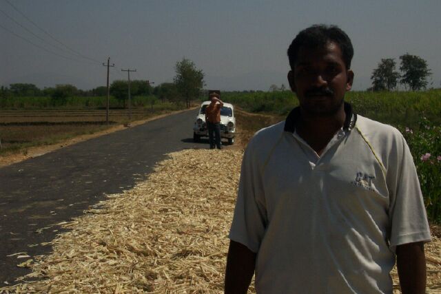 View from the east - Our driver, Kaarthik and son Sean