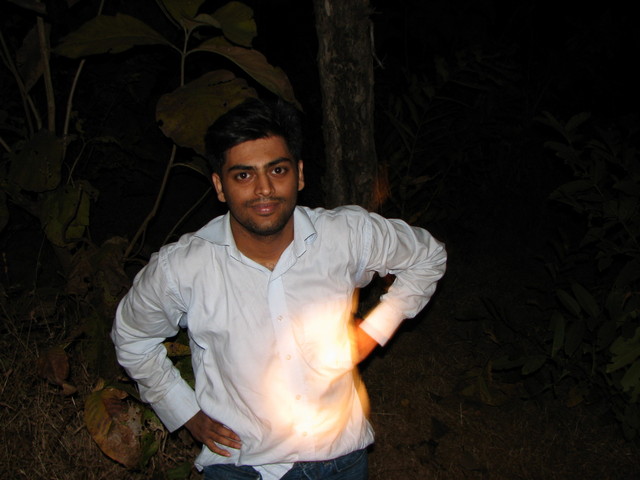 Faraz, part way through the night-time hike to the car