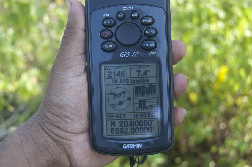 View of  the  GPS Co-ordinates at the Confluence Point