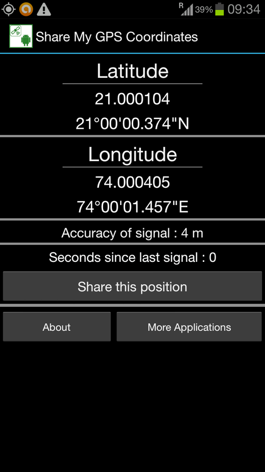 Image of GPS reading