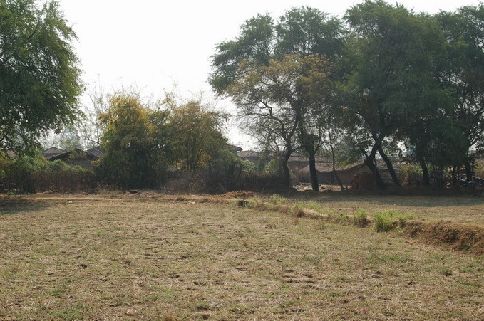 East from the point to the village 50 metres away