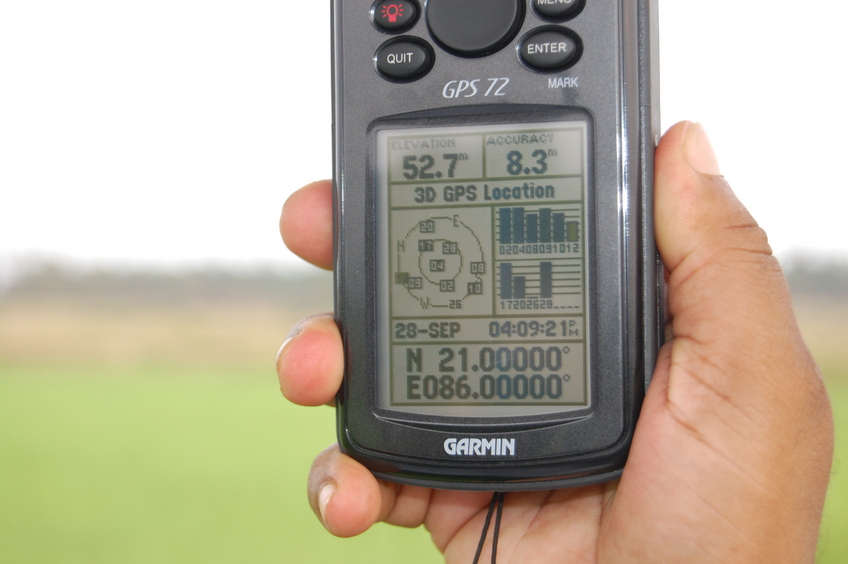 View of  the  GPS Co-ordinates at the Confluence Point