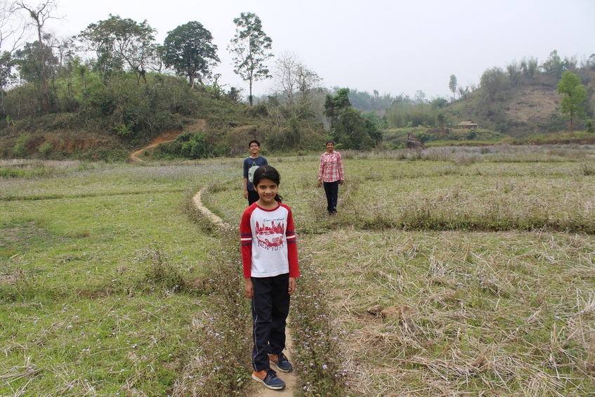 Crossing the farm lands