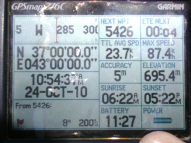 Garmin 276c at 37N 43E