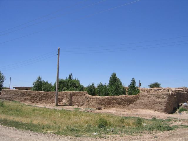 A small village 2 km west of the point