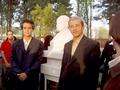 #8: Helmut Ritter statue, me, and the sculptor: `Alireza Ghadamyari