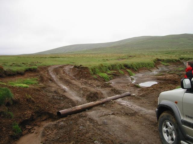 A pipe across the road