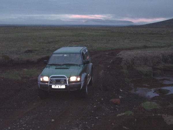 Driving over the pipe across the road