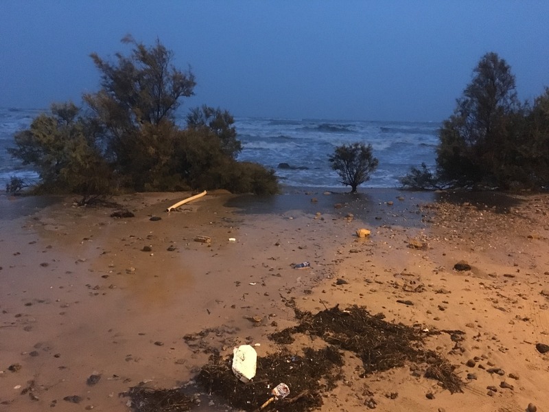 The flooded beach at La Maddalena