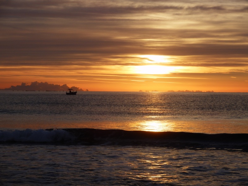 Sunrise at the beach in Alassio