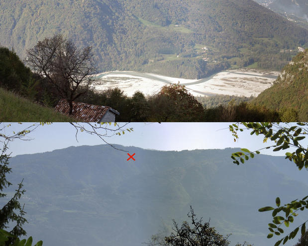 Valley of river Piave and CP seen from the village of Zermen