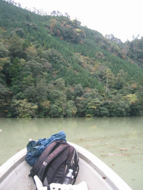 Approaching the confluence on a cliffy, vegetated slope.