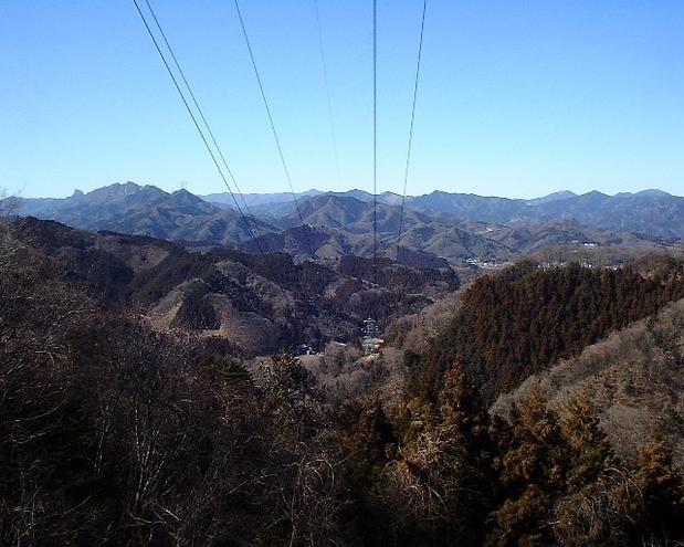 Looking down on Ogano-machi at the highest point on the hike.