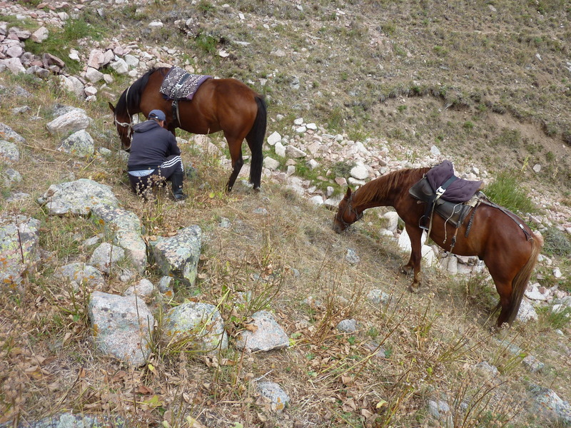 Leaving the horses before the climb starts