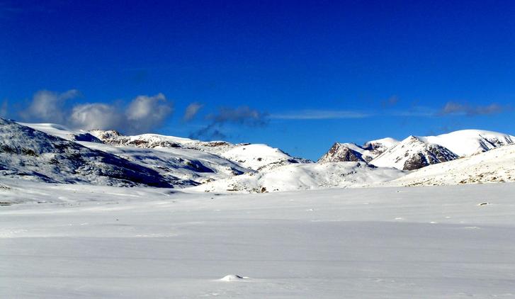 North view. CP is right forward at a distance of 13.8 km. In the centre of the picture is the Ittyshi riverbed under snow.