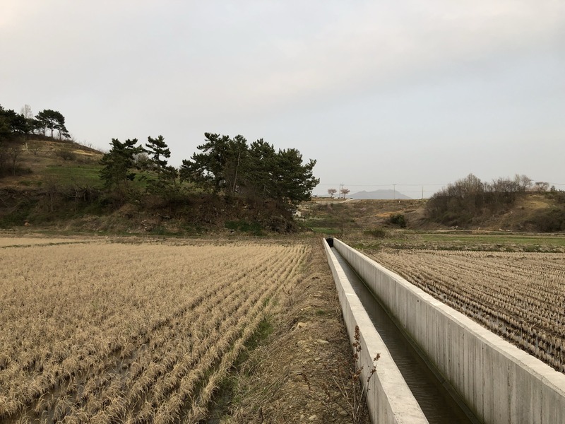 Looking east, the modernized waterway was clearly visible.