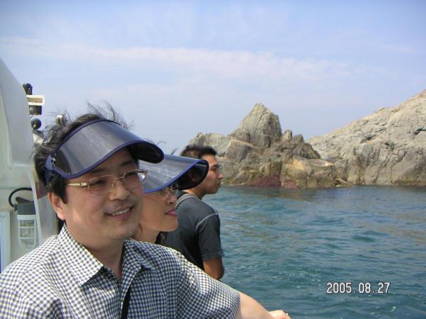 Young-Man Chung (front) looking over Namuseom