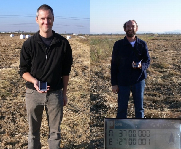 Johannes and Werner showing the GPS