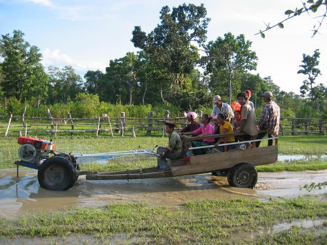 Locals on their way home