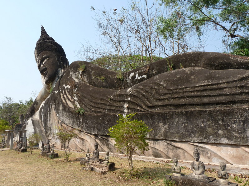 Reclining Buddah at the Buddah park on the way to the confluence.