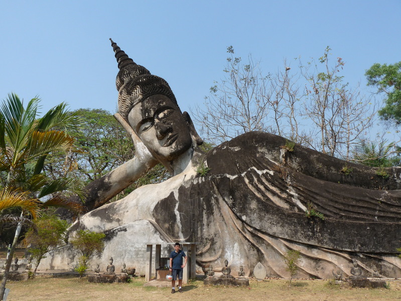 Reclining Buddah at the Buddah park on the way to the confluence. 